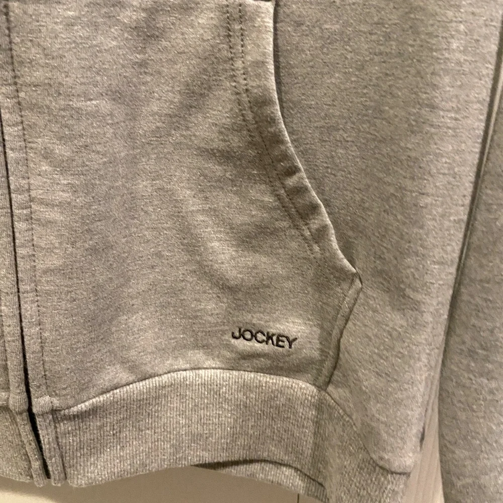 Jockey Full Zip Hoodie Men's Size Large Medium Grey